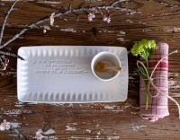 Rectangular dish with PM message Rectangular dish with PM message