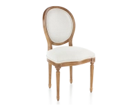 Chaise ancienne style Louis XVI bois teinte ancienne et tissu beige naturel Chaise ancienne style Louis XVI bois teinte ancienne et tissu beige naturel