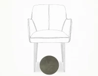 Chaise vintage avec accoudoirs cuir vert de gris