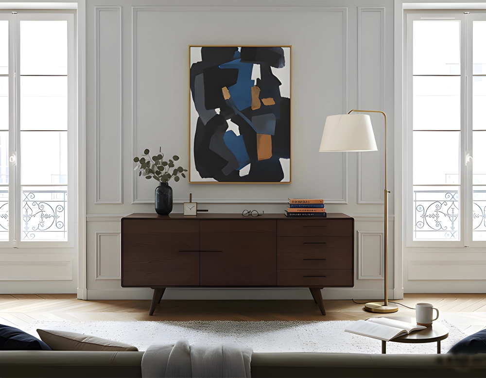 Buffet 3 portes en chêne bois teinte foncé