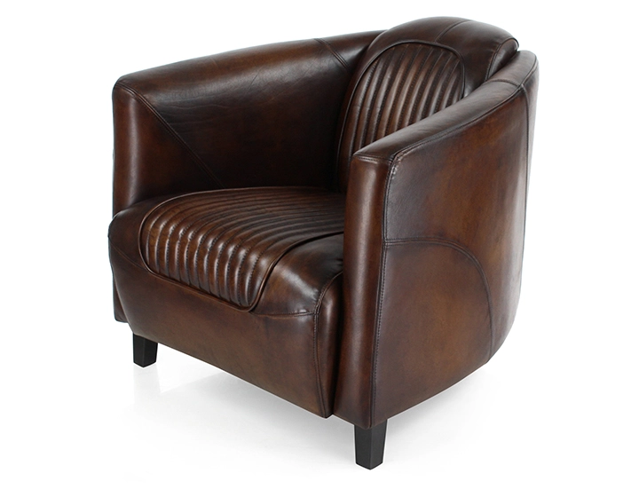 Fauteuil club cuir marron soutenu Fauteuil club cuir marron soutenu