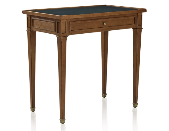 Bureau ancien style directoire plateau cuir vert L80 cm