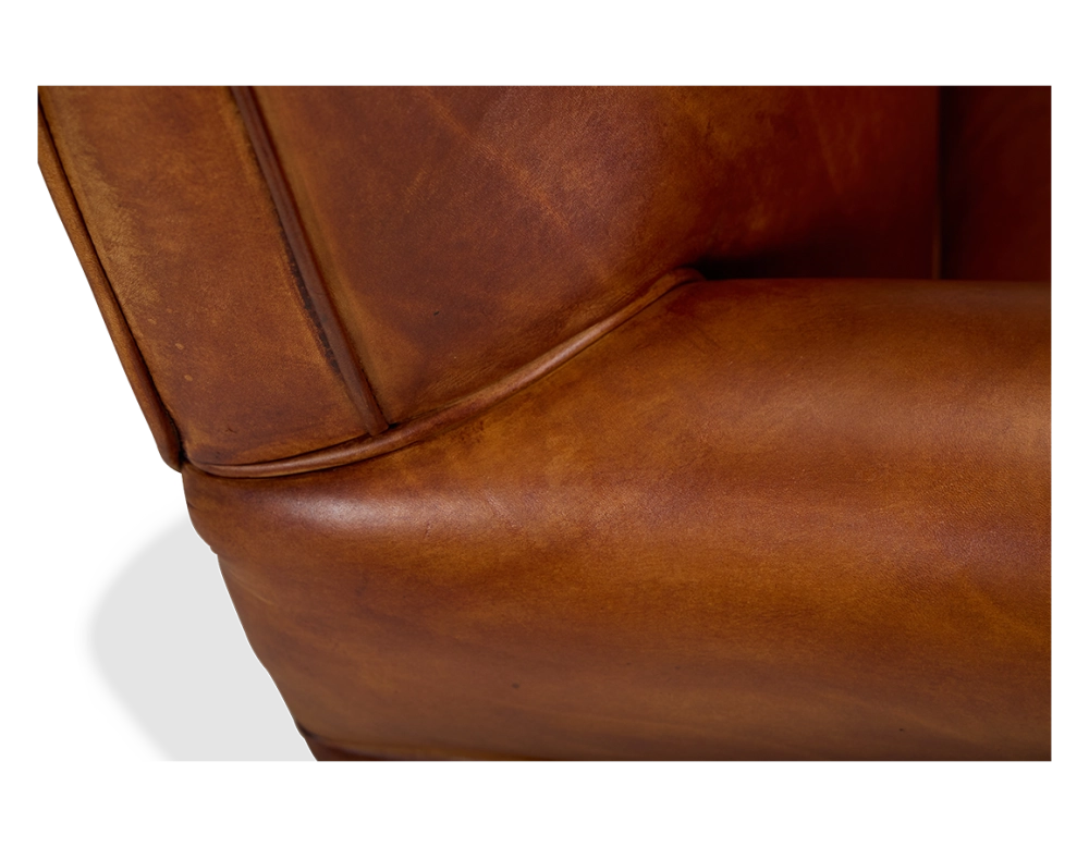 Canapé club cuir 2 places marron clair Canapé club cuir 2 places marron clair