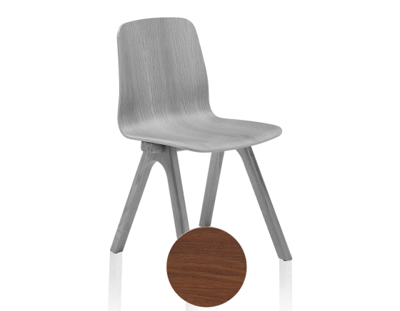 Oak designer chair walnut wood stain
