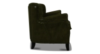 Canapé club cuir 3 places vert olive accoudoirs cloutés Canapé club cuir 3 places vert olive accoudoirs cloutés
