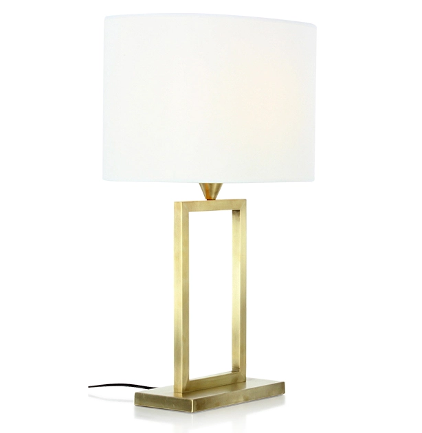 Double gold floor lamp with ivory lampshade Double gold floor lamp with ivory lampshade
