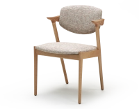 Chaise scandinave bois teinte naturelle assise tissu fusion Chaise scandinave bois teinte naturelle assise tissu fusion