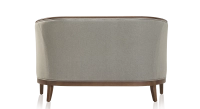 Antique 2 seater sofa walnut-stained wood and light grey fabric Antique 2 seater sofa walnut-stained wood and light grey fabric