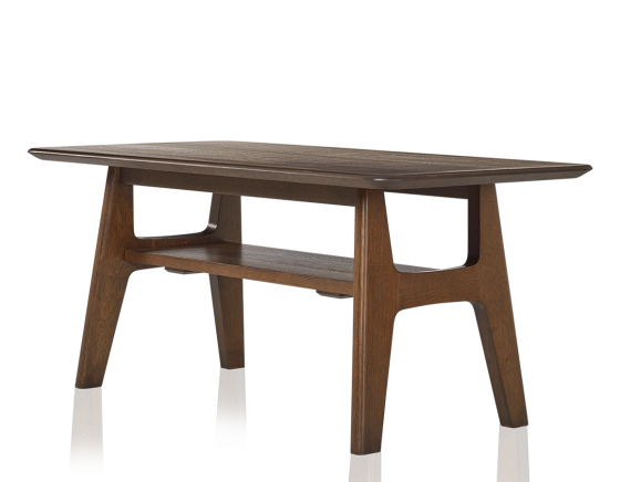 Rectangular oak coffee table dark brown tint 100x50 cm 100x50 cm