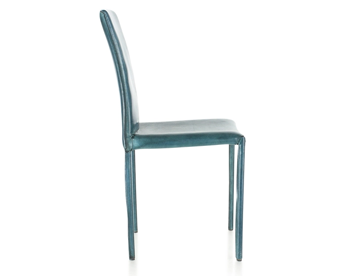 Chaise vintage cuir bleu Chaise vintage cuir bleu