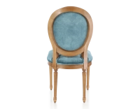 Chaise ancienne style Louis XVI bois teinte ancienne et tissu velours bleu pétrole Chaise ancienne style Louis XVI bois teinte ancienne et tissu velours bleu pétrole