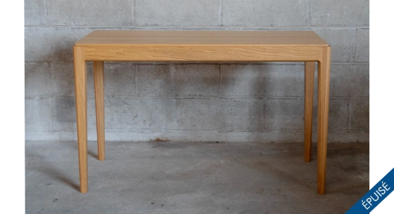 Extendable oak console table with 2 extension leaves natural tint 120x40 cm