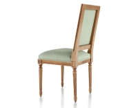 Chaise ancienne style Louis XVI bois teinte ancienne et tissu vert sauge Chaise ancienne style Louis XVI bois teinte ancienne et tissu vert sauge