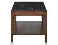 Table basse rectangulaire en chêne et céramique avec tablette en bois teinte marron foncé plateau céramique effet ardoise 100x50 cm Table basse rectangulaire en chêne et céramique avec tablette en bois teinte marron foncé plateau céramique effet ardoise 100x50 cm