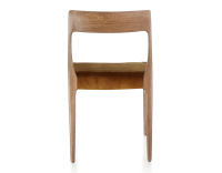 Chaise scandinave bois teinte noyer assise tissu velours bronze Chaise scandinave bois teinte noyer assise tissu velours bronze