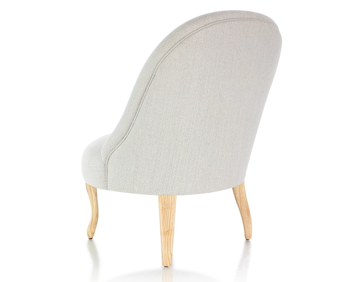 Fauteuil crapaud sans accoudoirs pieds bois teinte naturelle et tissu beige naturel Fauteuil crapaud sans accoudoirs pieds bois teinte naturelle et tissu beige naturel