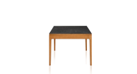 Table extensible 6 à 10 personnes en chêne et céramique allonges bois avec bois teinte merisier et plateau céramique effet ardoise 140x90 cm Table extensible 6 à 10 personnes en chêne et céramique allonges bois avec bois teinte merisier et plateau céramique effet ardoise 140x90 cm