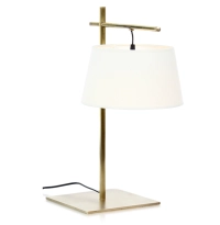 Gold anglepoise table lamp with ivory lampshade Gold anglepoise table lamp with ivory lampshade
