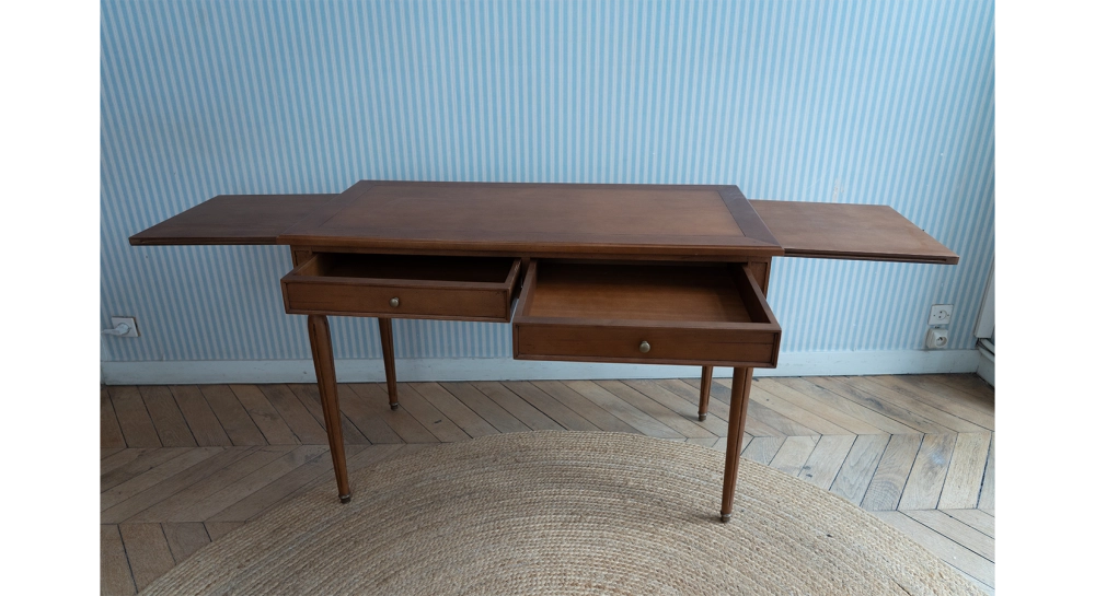 Bureau ancien style Louis XVI plateau bois l110 cm Bureau ancien style Louis XVI plateau bois l110 cm