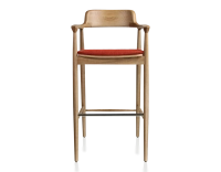 Tabouret de bar h80 cm bois teinte naturelle assise tissu orange brulé Tabouret de bar h80 cm bois teinte naturelle assise tissu orange brulé