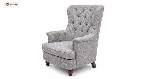 Fauteuil Chesterfied tissu