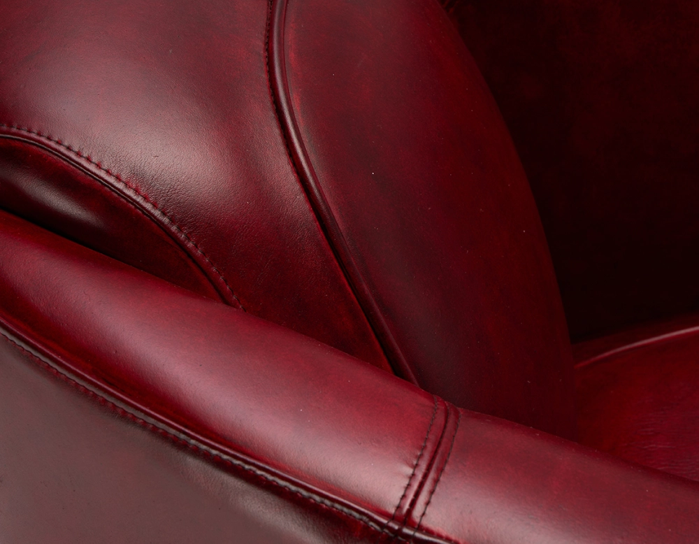 Leather club armchair carmine red Leather club armchair carmine red