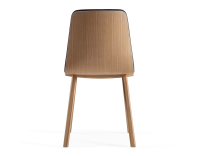 Upholstered oak designer chair natural tint wood, navy blue fabric seat Upholstered oak designer chair natural tint wood, navy blue fabric seat