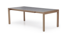 Table extensible 8 à 12 personnes en chêne et céramique allonges céramique bois teinte naturelle et céramique effet terrazzo gris 160x100 cm Table extensible 8 à 12 personnes en chêne et céramique allonges céramique bois teinte naturelle et céramique effet terrazzo gris 160x100 cm