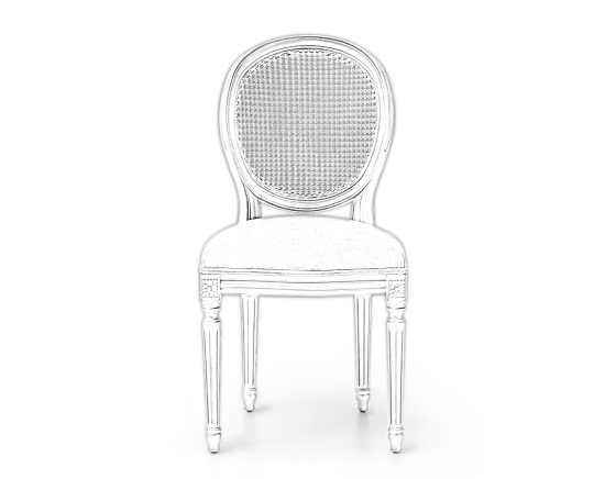 Chaise ancienne style Louis XVI bois teinte ancienne dossier canné assise tissu velours vert olive