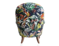 Toad armchair with armrests walnut-stained wooden legs and high-backed jungle fabric Toad armchair with armrests walnut-stained wooden legs and high-backed jungle fabric