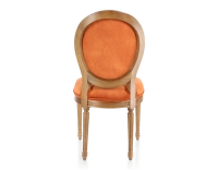 Chaise ancienne style Louis XVI bois teinte ancienne et tissu velours terracotta Chaise ancienne style Louis XVI bois teinte ancienne et tissu velours terracotta