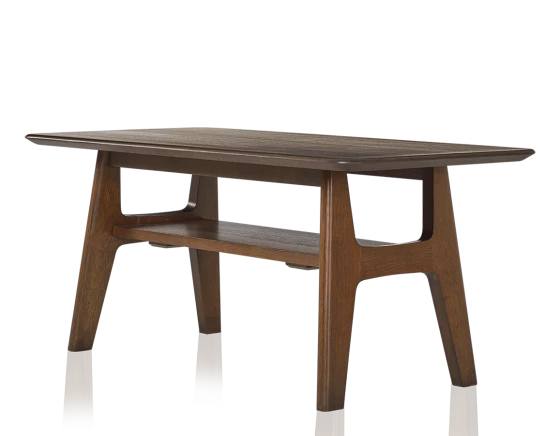Table basse rectangulaire en chêne foncé 100x50 cm