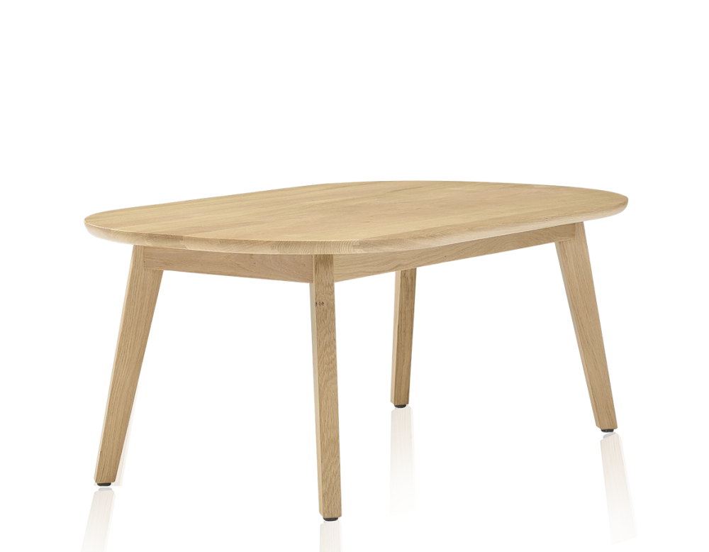 Table basse ovale en chêne teinte naturelle 100x60 cm Table basse ovale en chêne teinte naturelle 100x60 cm