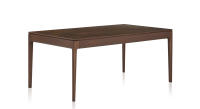 Table salle à manger en chêne et céramique 8 personnes avec bois teinte marron foncé et plateau céramique brun oxydé 180x100 cm Table salle à manger en chêne et céramique 8 personnes avec bois teinte marron foncé et plateau céramique brun oxydé 180x100 cm