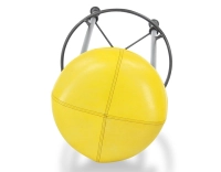 Vintage leather bar stool yellow Vintage leather bar stool yellow