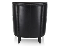 Fauteuil club cuir noir accoudoirs cloutés Fauteuil club cuir noir accoudoirs cloutés