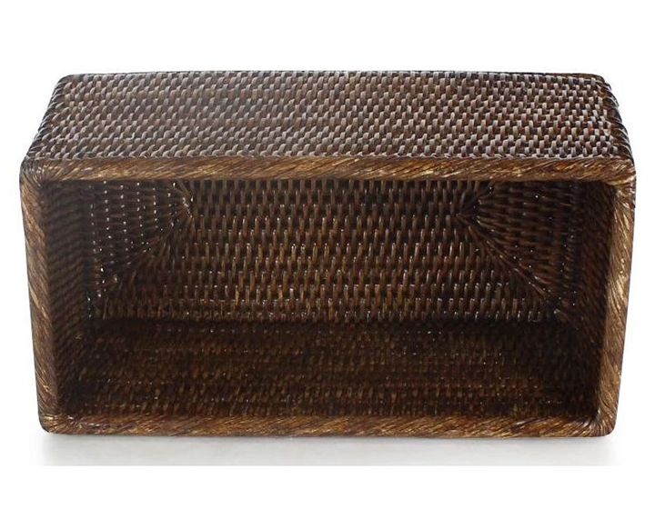 Panier de rangement rectangulaire en rotin brun Panier de rangement rectangulaire en rotin brun