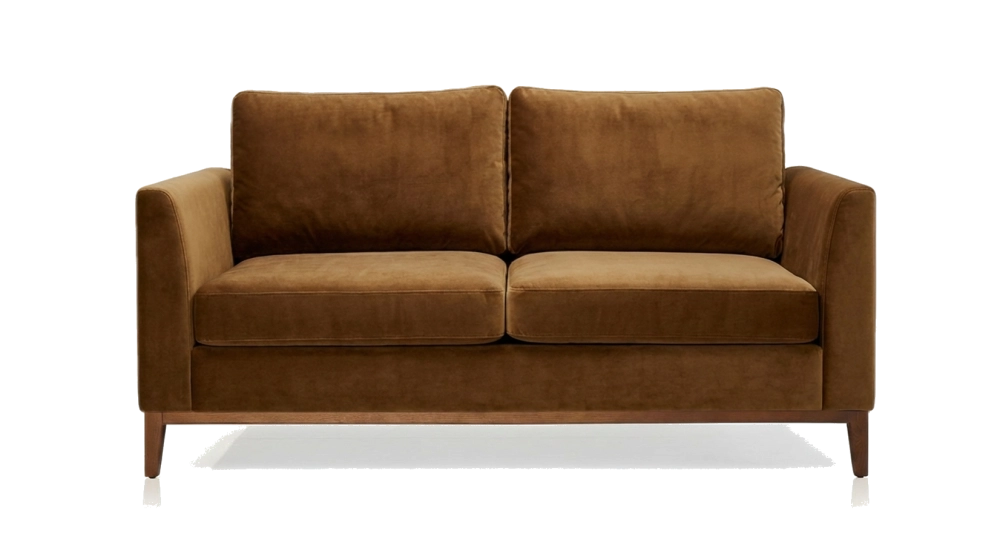 Canapé design 2 places tissu velours bronze