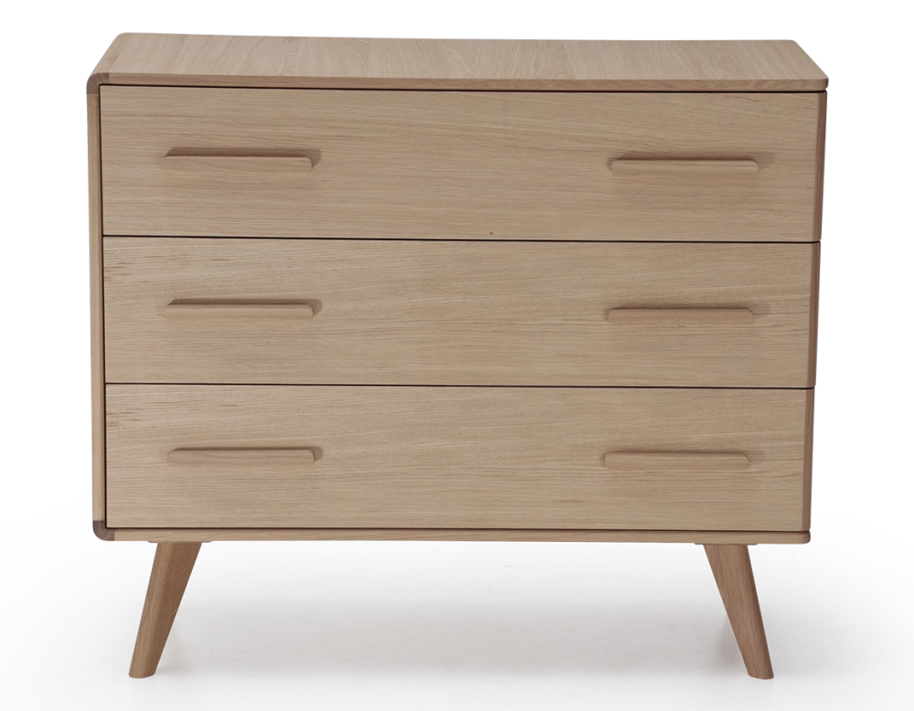 Commode 3 tiroirs en chêne bois teinte naturelle Commode 3 tiroirs en chêne bois teinte naturelle