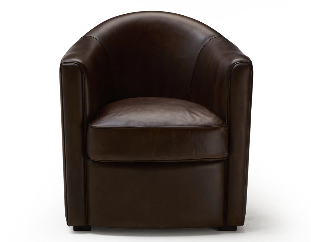 Fauteuil club cuir marron soutenu Fauteuil club cuir marron soutenu