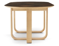 8 person oak and ceramic dining table with natural stained wood and oxidised brown ceramic top 210x100 cm 8 person oak and ceramic dining table with natural stained wood and oxidised brown ceramic top 210x100 cm