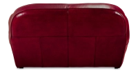 Canapé club cuir 2 places rouge carmin accoudoirs cloutés Canapé club cuir 2 places rouge carmin accoudoirs cloutés