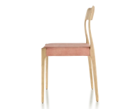Scandinavian chair wood stained natural seat pale pink velvet fabric Scandinavian chair wood stained natural seat pale pink velvet fabric