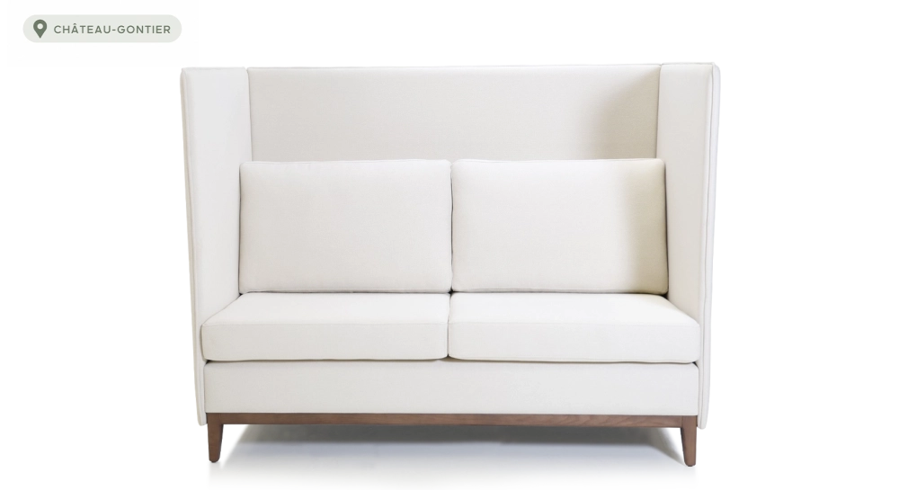 Antique 3 seater sofa tissu crème