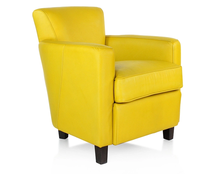 Leather club armchair yellow Leather club armchair yellow