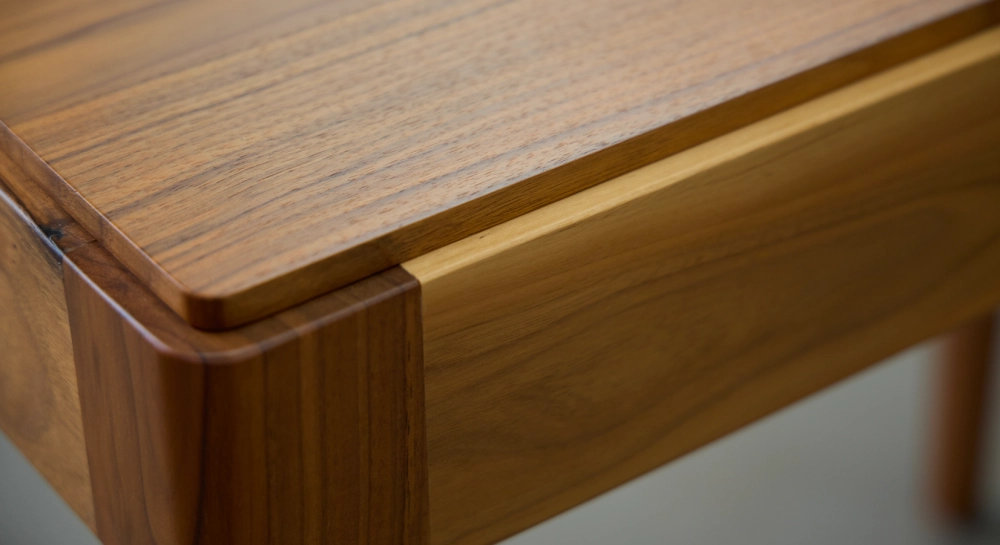 Bureau design en noyer teinte naturelle l80 cm Bureau design en noyer teinte naturelle l80 cm