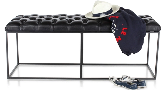 Banc Chesterfield cuir noir