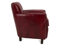 Fauteuil club cuir rouge carmin