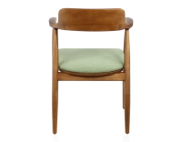 Scandinavian chair cherry wood stain and green fabric Scandinavian chair cherry wood stain and green fabric