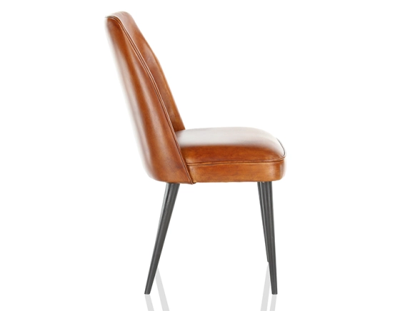 Chaise vintage cuir marron clair